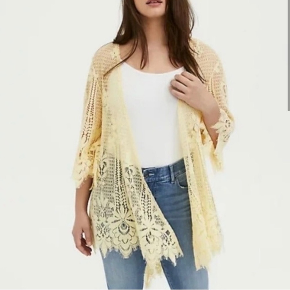 Yellow Lace Kimono